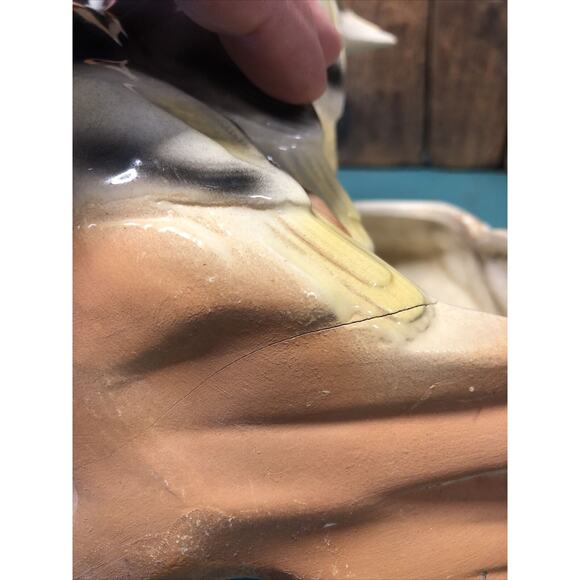 Shawnee Pottery #502 Birds on Driftwood Branch Planter Faux Bois Goldfinch VTG - Picture 13 of 13